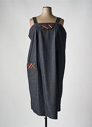 Robe mi-longue fermeture zippée au dos fines bretelles bleu GUITARD femme