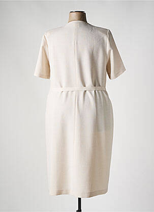 Robe mi-longue manches courtes manches courtes beige IMPULSION femme