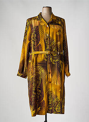 Robe longue manches longues manches longues jaune FRANCE RIVOIRE femme