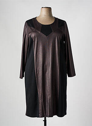 Robe mi-longue manches longues manches longues marron FRANCE RIVOIRE femme