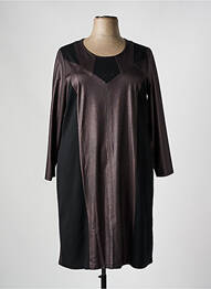 Robe mi-longue manches longues manches longues marron FRANCE RIVOIRE femme