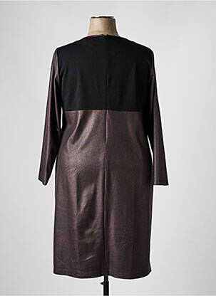 Robe mi-longue manches longues manches longues marron FRANCE RIVOIRE femme