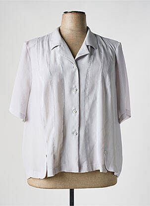 Chemisier manches courtes manches courtes gris FRANCE RIVOIRE femme