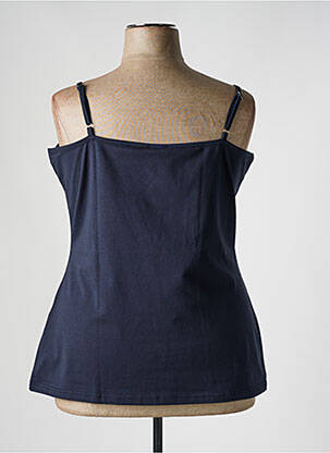 Top coupe cintrée fines bretelles bleu FRANCE RIVOIRE femme