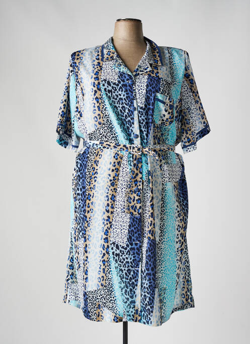 Robe mi-longue bleu FRANCE RIVOIRE pour femme