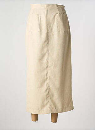 Jupe longue fermeture zippée au dos beige SARAH B femme
