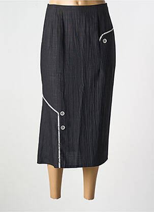 Jupe longue fermeture zippée au dos noir FRANCE RIVOIRE femme