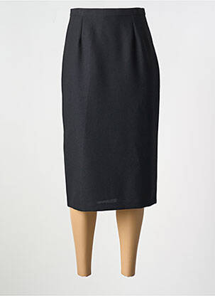Jupe mi-longue coupe droite noir FRANCE RIVOIRE femme