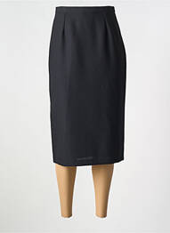 Jupe mi-longue coupe droite noir FRANCE RIVOIRE femme