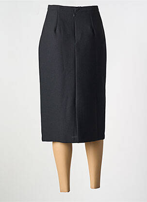 Jupe mi-longue coupe droite noir FRANCE RIVOIRE femme