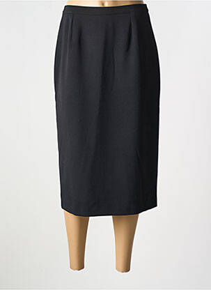 Jupe mi-longue coupe droite noir FRANCE RIVOIRE femme