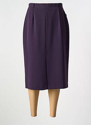 Jupe mi-longue coupe droite violet SARAH B femme
