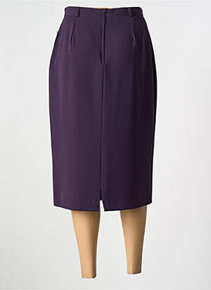 Jupe mi-longue coupe droite violet SARAH B femme