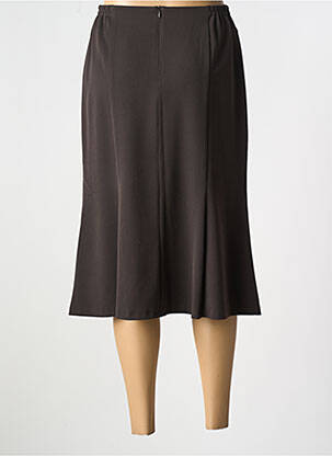 Jupe mi-longue coupe évasée marron FRANCE RIVOIRE femme