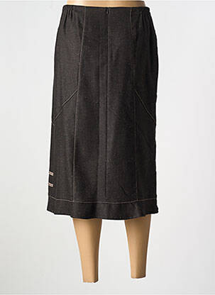 Jupe mi-longue coupe droite marron FRANCE RIVOIRE femme