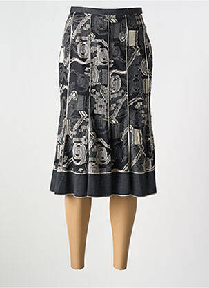Jupe mi-longue coupe évasée gris FRANCE RIVOIRE femme