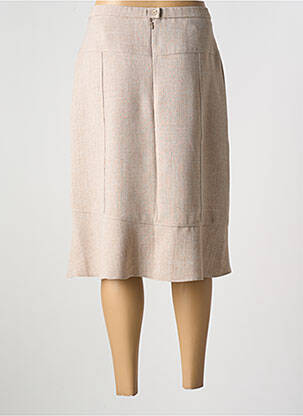 Jupe mi-longue coupe droite beige GUY DUBOUIS femme