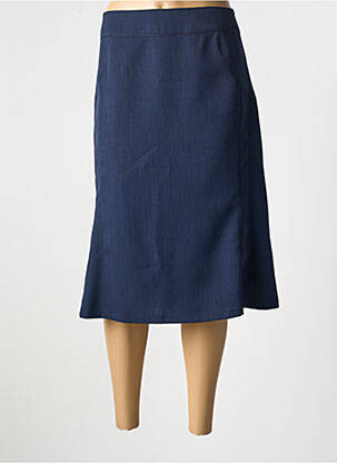 Jupe mi-longue coupe évasée bleu FRANCE RIVOIRE femme