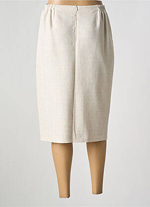 Jupe mi-longue coupe droite beige GUY DUBOUIS femme
