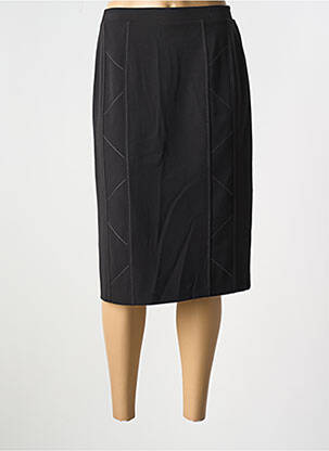 Jupe mi-longue coupe droite noir GRIFFON femme