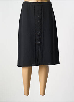 Jupe mi-longue coupe évasée noir FRANCE RIVOIRE femme