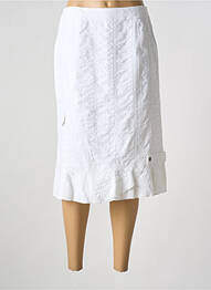 Jupe mi-longue coupe droite blanc FRANCE RIVOIRE femme