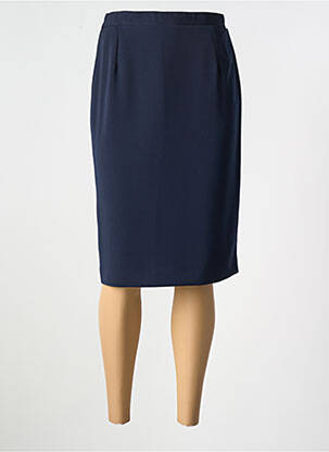 Jupe mi-longue coupe droite bleu SARAH B femme