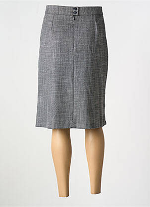 Jupe mi-longue coupe droite gris FRANCE RIVOIRE femme