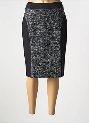 Jupe mi-longue coupe droite noir GRIFFON femme
