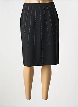 Jupe mi-longue coupe droite noir GRIFFON femme