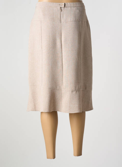 Jupe mi-longue coupe droite beige GUY DUBOUIS femme