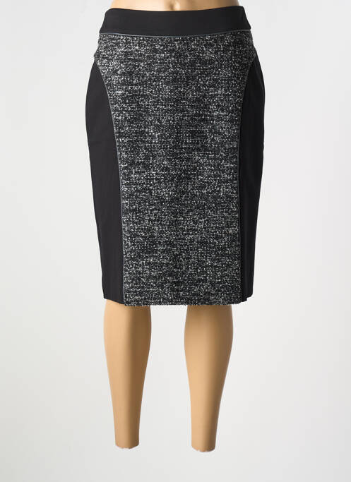 Jupe mi-longue coupe droite noir GRIFFON femme