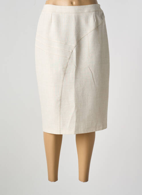 Jupe mi-longue beige GUY DUBOUIS pour femme