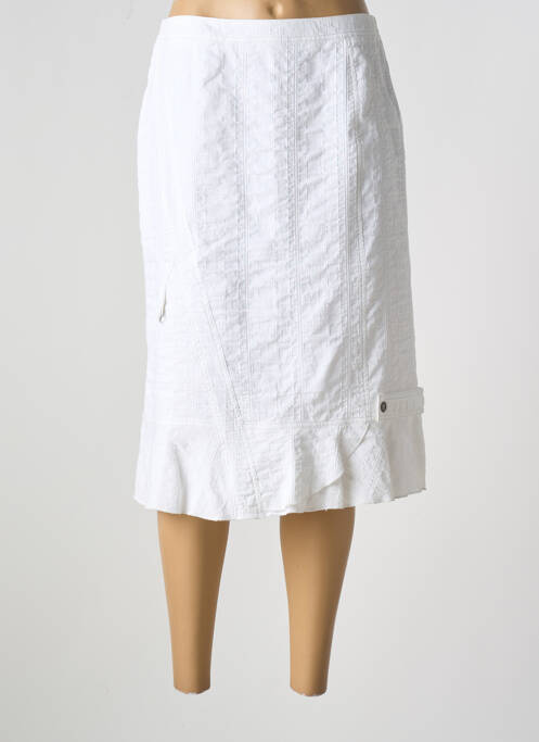 Jupe mi-longue blanc FRANCE RIVOIRE pour femme