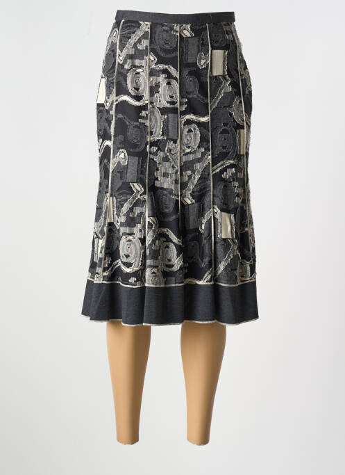 Jupe mi-longue gris FRANCE RIVOIRE pour femme