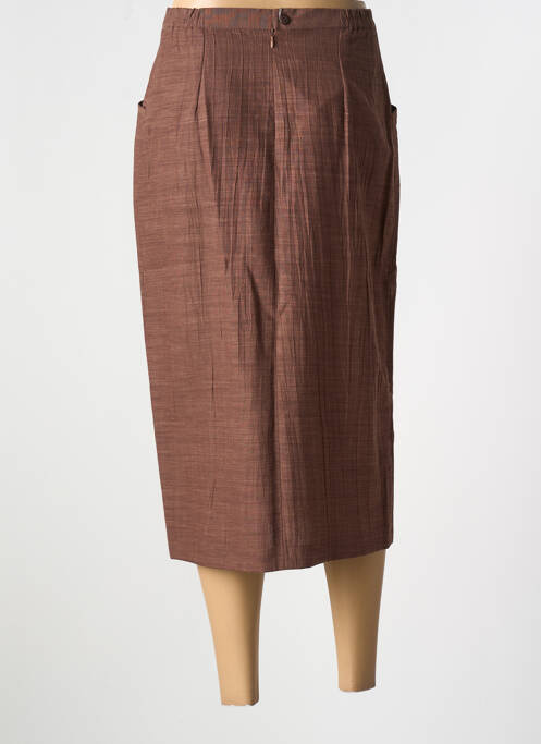 Jupe mi-longue marron FRANCE RIVOIRE pour femme