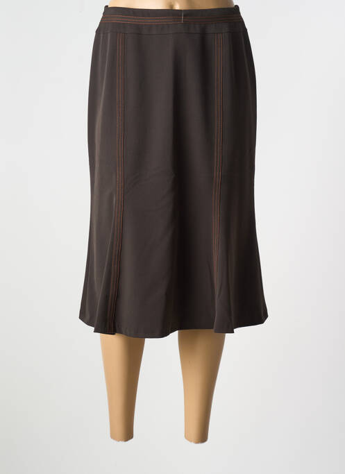 Jupe mi-longue marron FRANCE RIVOIRE pour femme