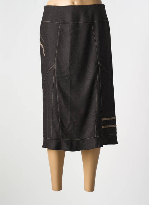Jupe mi-longue marron FRANCE RIVOIRE pour femme