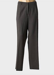 Pantalon droit fermeture zippée sous rabat boutonné gris FRANCE RIVOIRE femme