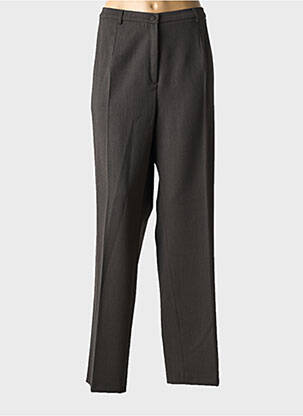 Pantalon droit fermeture zippée sous rabat boutonné gris FRANCE RIVOIRE femme