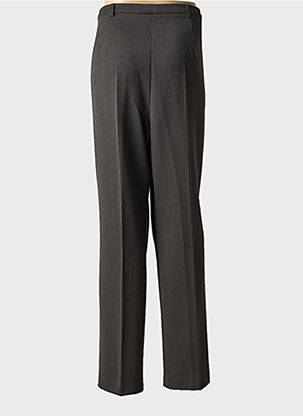 Pantalon droit fermeture zippée sous rabat boutonné gris FRANCE RIVOIRE femme