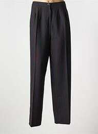 Pantalon droit fermeture zippée sous rabat boutonné noir FRANCE RIVOIRE femme
