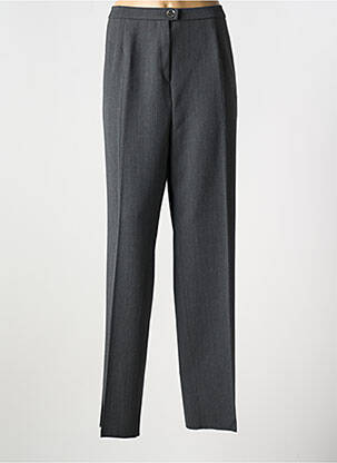 Pantalon droit fermeture zippée sous rabat boutonné taille normale gris KARTING femme