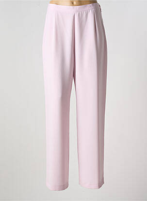 Pantalon droit taille élastique rose SARAH B femme