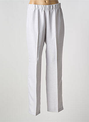 Pantalon droit taille élastique gris FRANCE RIVOIRE femme