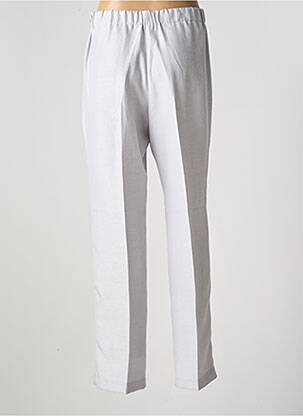 Pantalon droit taille élastique gris FRANCE RIVOIRE femme