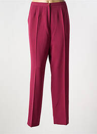 Pantalon droit fermeture zippée sous rabat boutonné rouge FRANCE RIVOIRE femme