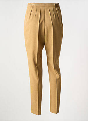 Pantalon droit fermeture zippée sous rabat boutonné beige IMPULSION femme
