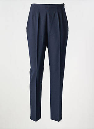 Pantalon droit taille élastique bleu FRANCE RIVOIRE femme
