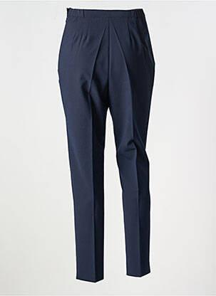 Pantalon droit taille élastique bleu FRANCE RIVOIRE femme